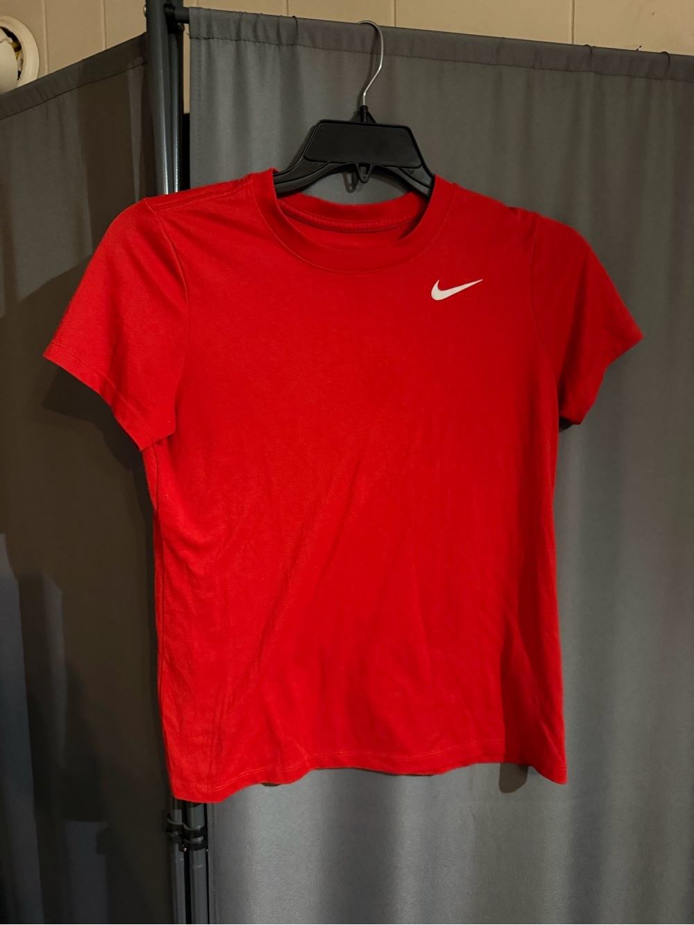 Nike Red Short Sleeve Crew Neck Tee with White Swoosh